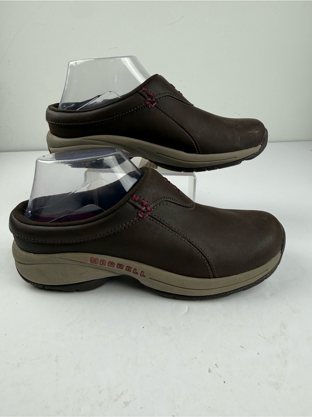Merrell Womens 7 Jungle Moc Brown Espresso Nubuck Leather Mule Slip On